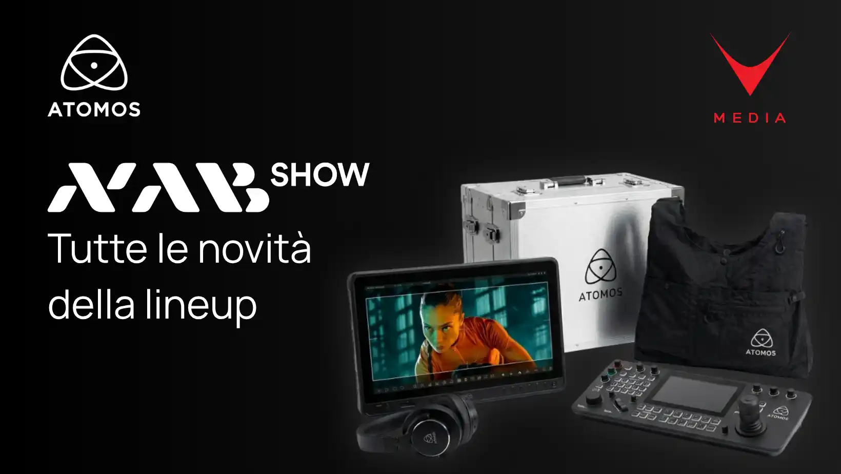 novità Atomos NAB 2026: sumo pro 19, Shogun AV FlyPack, A-Eye Controller PRO, StudioSonic AIR, USB4 CFexpress