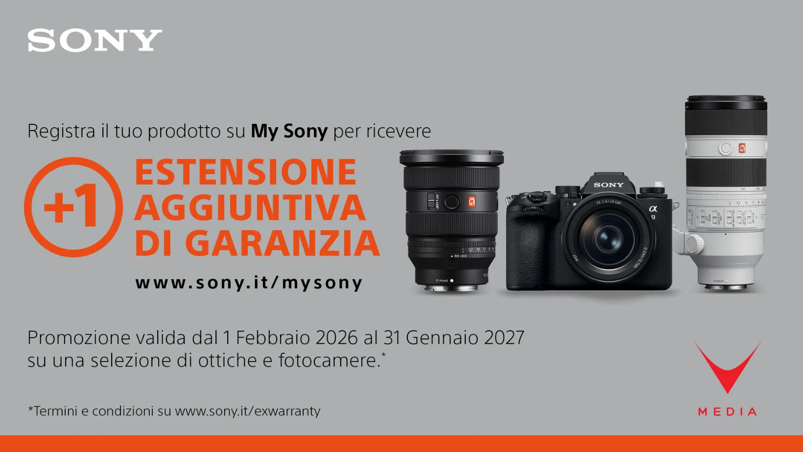 estensione garanzia Sony fotocamere Alpha obiettivi professionali 2027