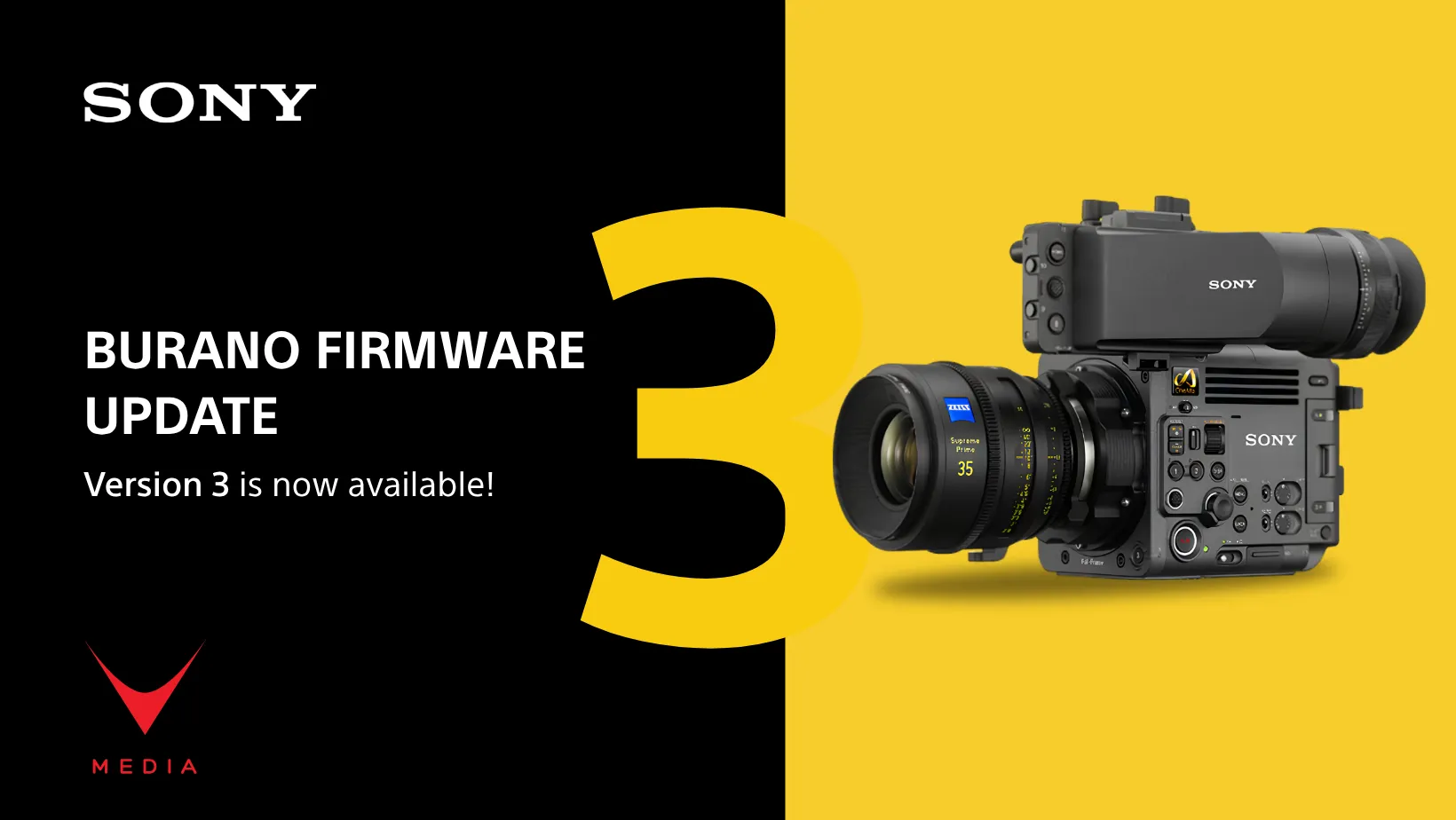 Sony BURANO firmware V3.00 modalità 5.8K anamorphic full-frame e 120fps Super 35