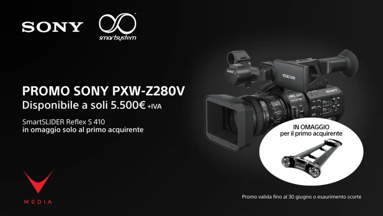 promo Sony PXW-Z280V videocamera 4K broadcast con Slider SmartSystem per riprese professionali