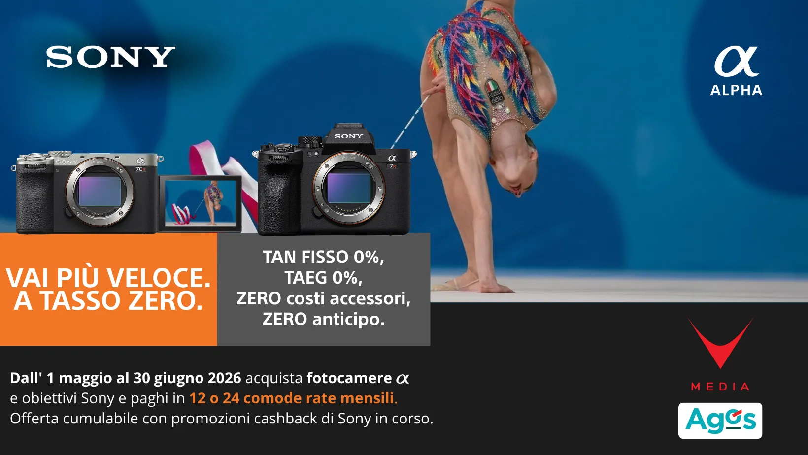 Sony tasso zero finanziamento Agos giugno 2026