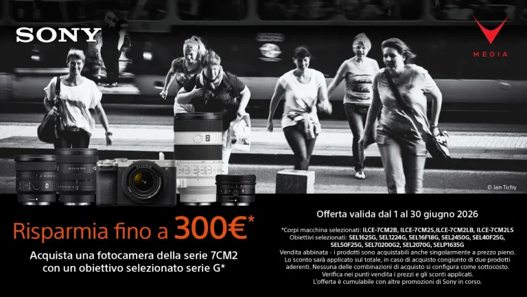 Sony α7C II Silver con obiettivo G FE in promo fino al 30 giugno 2026.
