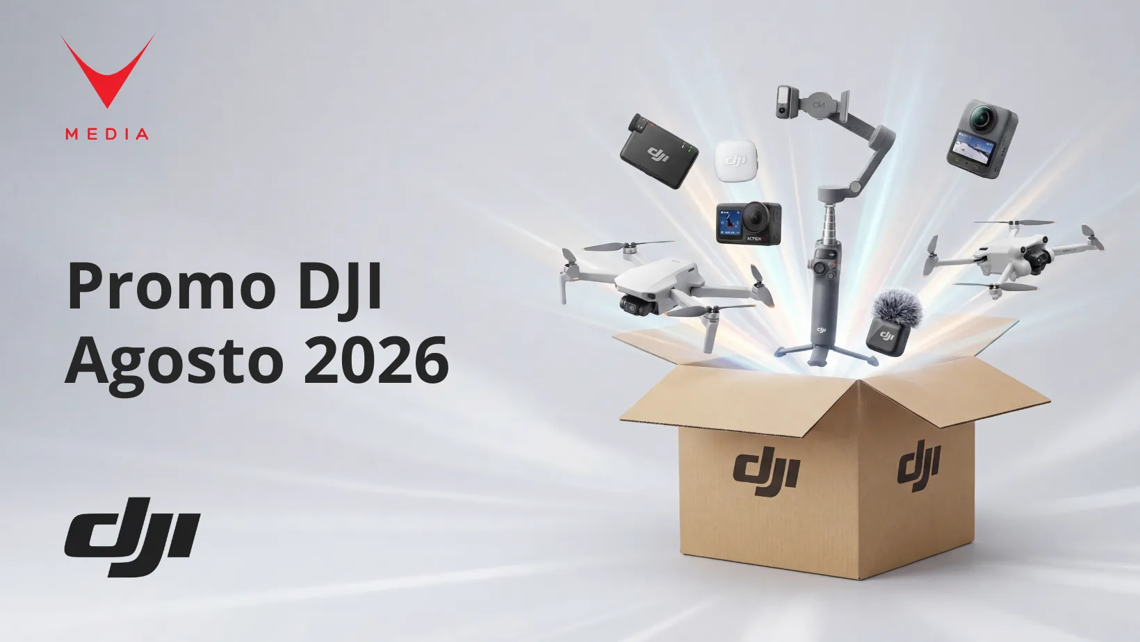 Promozioni DJI agosto 2026 su droni, microfoni wireless e action camera professionali