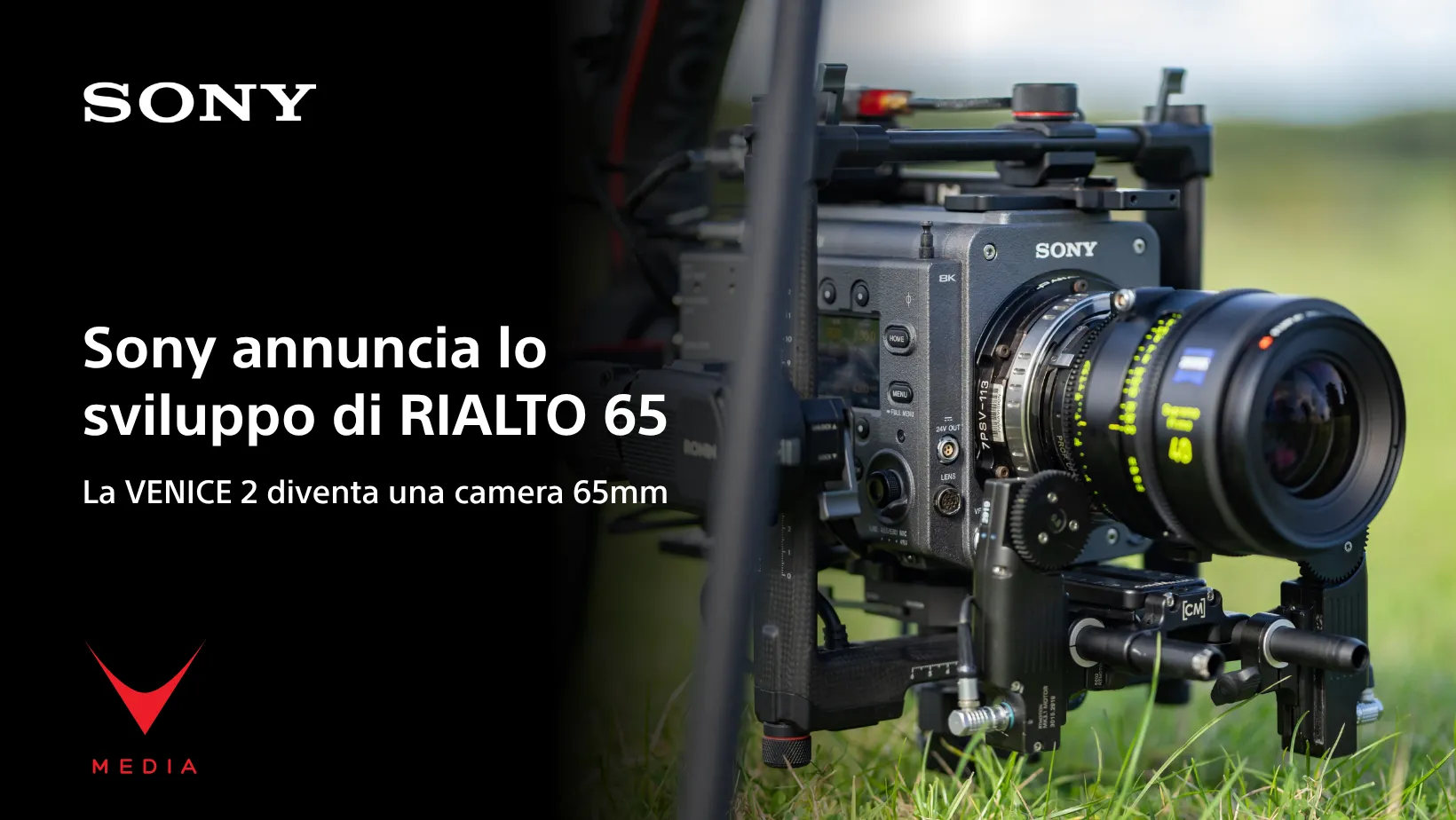 Sony RIALTO 65 sensor block montato su VENICE 2 per riprese in formato 65mm