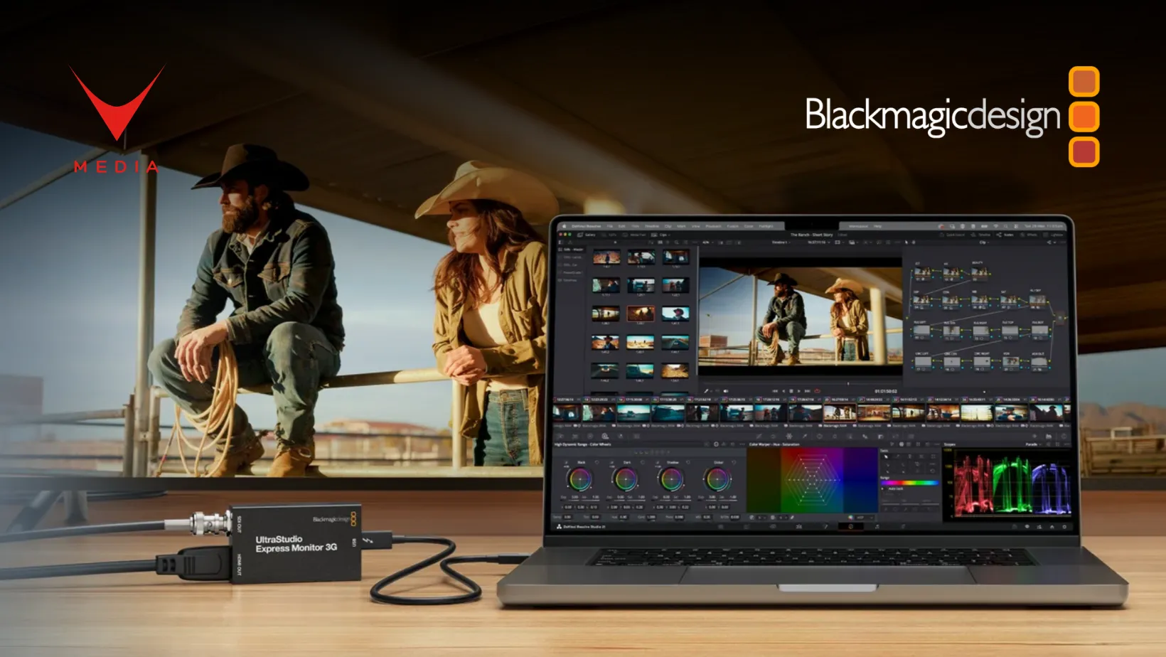 UltraStudio Express 3G Blackmagic collegato via USB4 a laptop per capture video