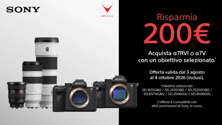 Sony a7 V e a7R VI con obiettivo GM2 in promozione bundle.