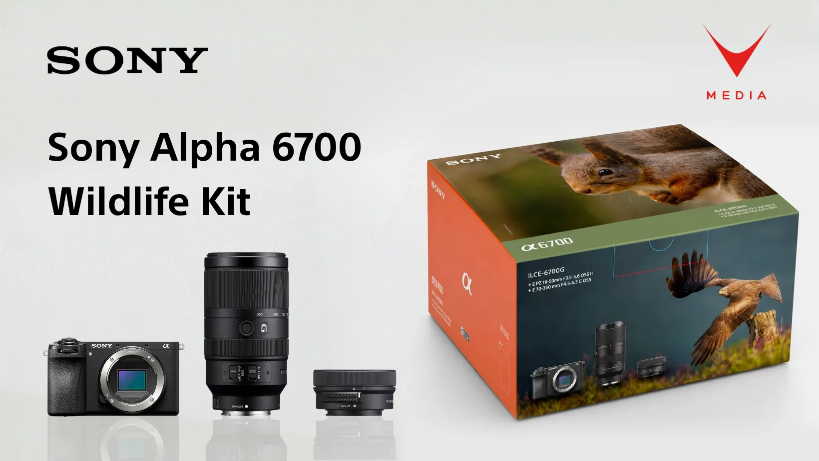 Kit fotografico per fotografia naturalistica Sony Alpha 6700 con teleobiettivo 70-350mm