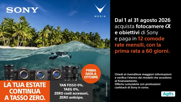 Sony tasso zero finanziamento Agos agosto 2026