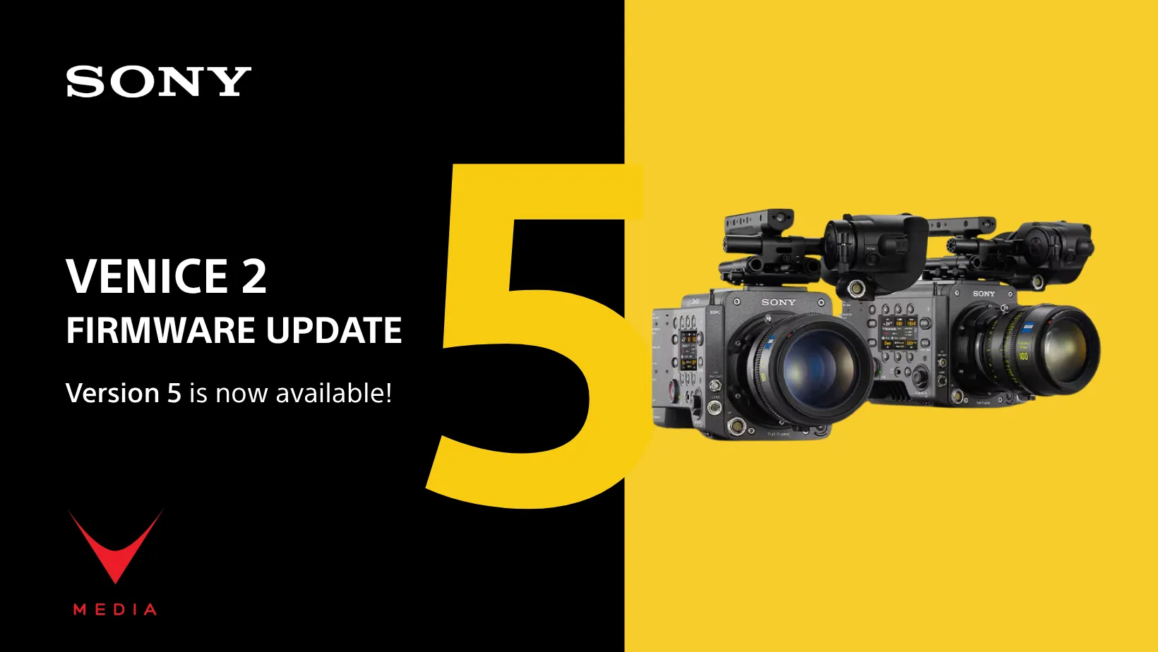 Sony VENICE 2 in configurazione set con nuovo firmware V5.00 attivo