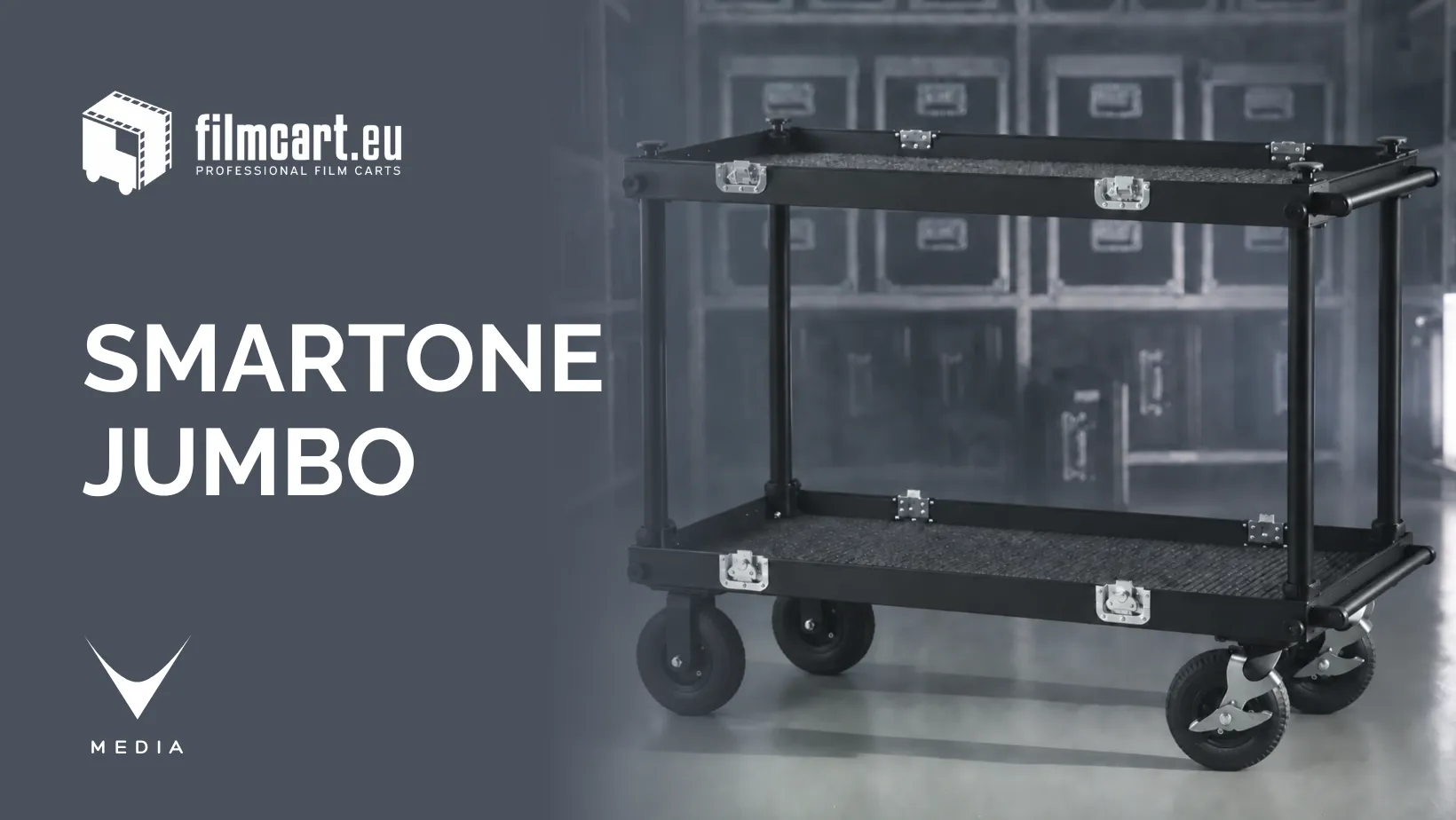 Carrello portacamera da set Filmcart Smartone Jumbo pieghevole in alluminio.