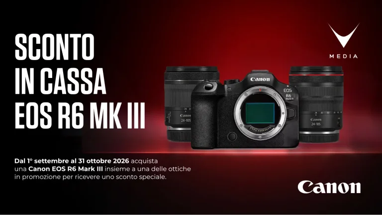 Canon EOS R6 Mark III con obiettivo RF 24-105mm in promozione con sconto in cassa