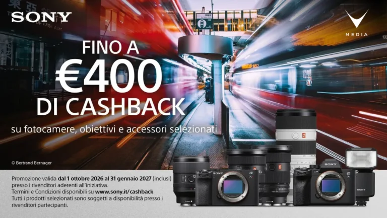 Fotocamere e obiettivi Sony Alpha protagonisti del Winter Cashback 2026