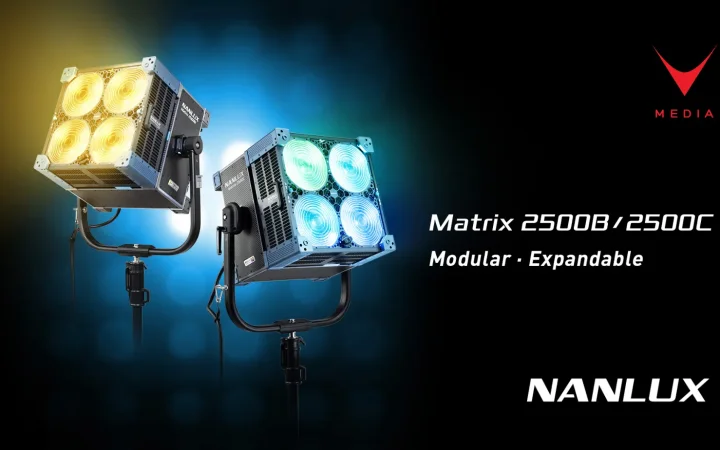 Nanlux Matrix 2500B e 2500C fixture LED array set cinematografico IP66