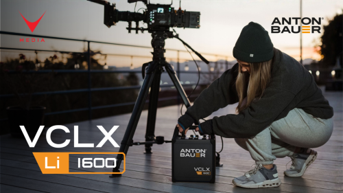 Anton Bauer VCLX LI 1600 batteria cinematografica multi-tensione su set professionale
