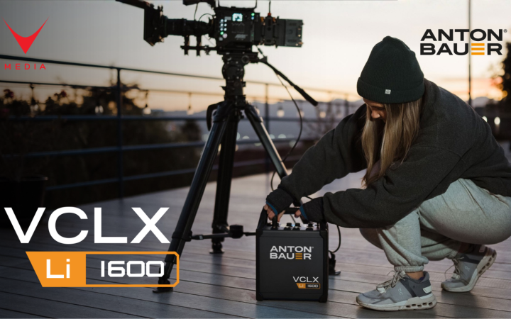 Anton Bauer VCLX LI 1600 batteria cinematografica multi-tensione su set professionale