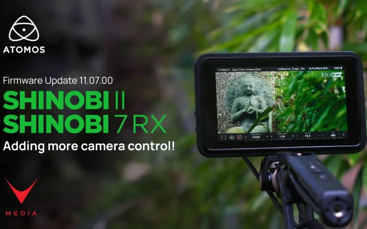Atomos Shinobi II firmware 11.07.00 camera control aggiornamento gratuito monitor
