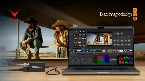 UltraStudio Express 3G Blackmagic collegato via USB4 a laptop per capture video