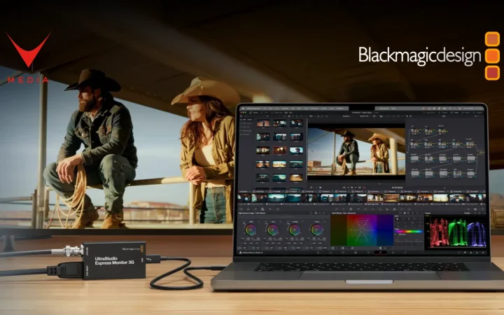UltraStudio Express 3G Blackmagic collegato via USB4 a laptop per capture video