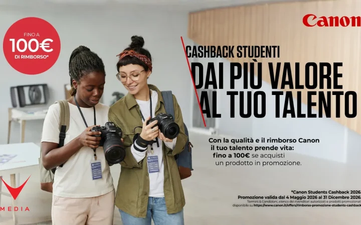 Canon Students Cashback 2026 fino a 100 euro di rimborso per studenti