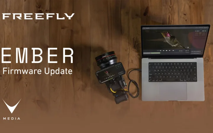 FreeFly Ember camera con firmware 3.0.74 e attacco L-Mount