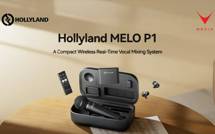 hollyland MELO P1 studio audio wireless all-in-one con microfono mixer e auricolari