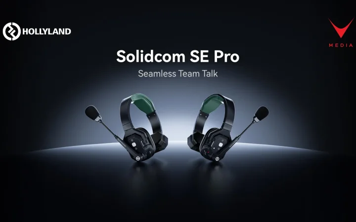Intercom wireless Solidcom SE Pro con cuffie per comunicazione di produzione
