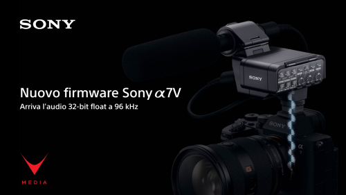 Sony a7V con adattatore XLR-A4 per registrazione audio 32-bit float 96 kHz