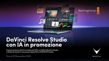 Promo DaVinci Resolve Studio con sconto 20% su tastiere di montaggio e pannelli colore