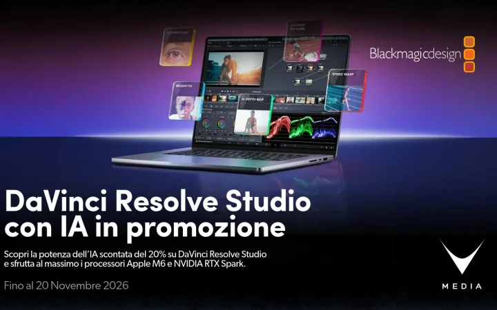 Promo DaVinci Resolve Studio con sconto 20% su tastiere di montaggio e pannelli colore