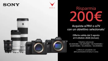 Sony a7 V e a7R VI con obiettivo GM2 in promozione bundle.