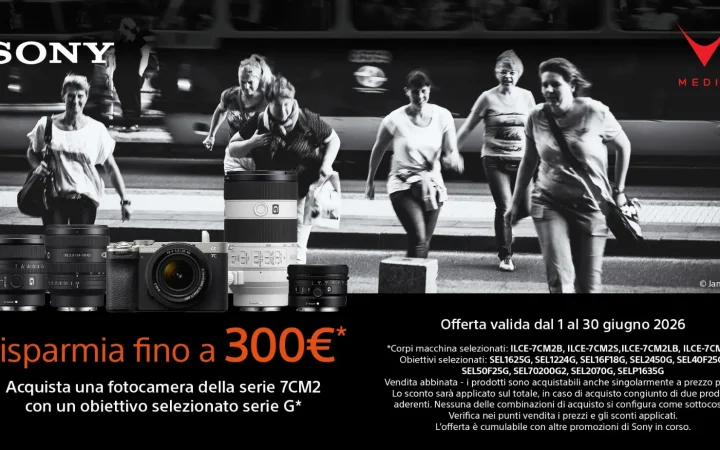 Sony α7C II Silver con obiettivo G FE in promo fino al 30 giugno 2026.