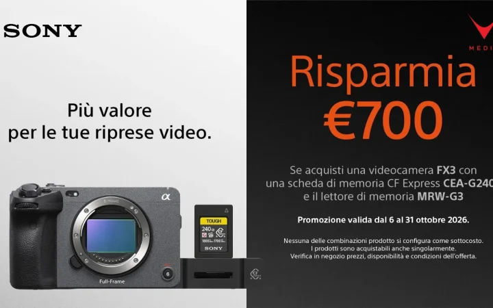 Promo Sony FX3 con scheda CFexpress Type A CEA-G240T e lettore MRW-G3