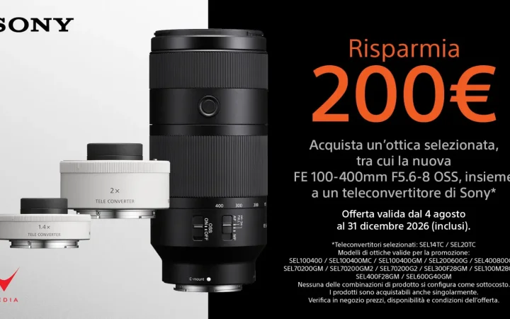 Teleobiettivi Sony e teleconverter protagonisti della promo ottiche e teleconverter