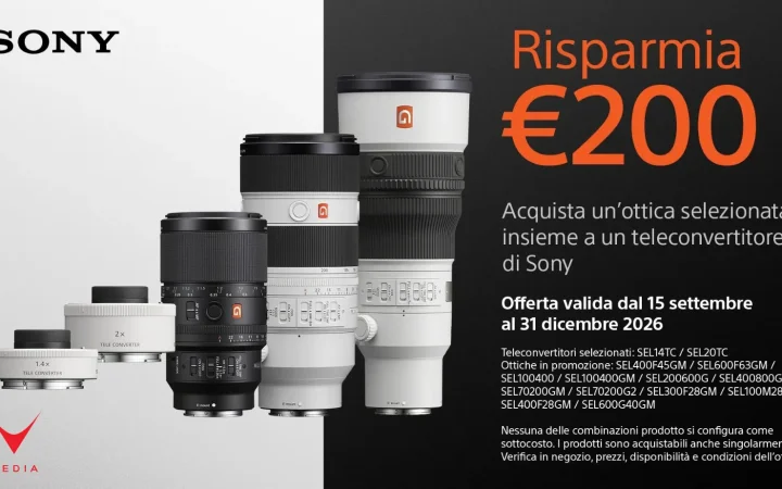 Teleobiettivi Sony e teleconverter protagonisti della promo ottiche e teleconverter
