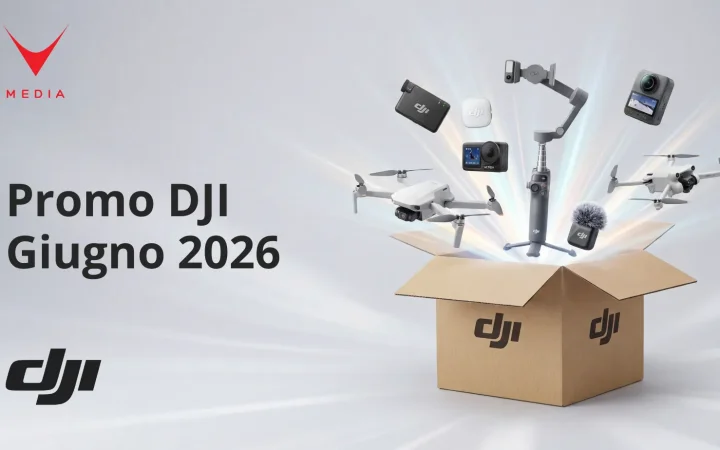Promozioni DJI giugno 2026 su droni, microfoni wireless e action camera professionali