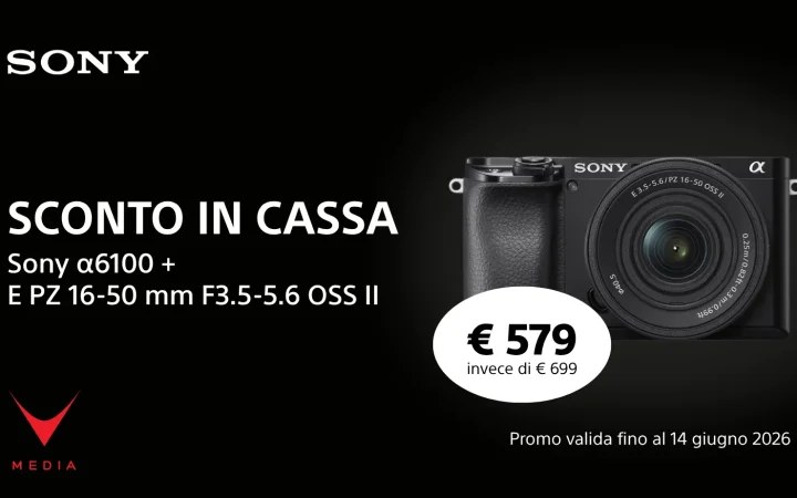 Sconto in cassa Sony Alpha 6100 kit 16-50 giugno 2026 a €579