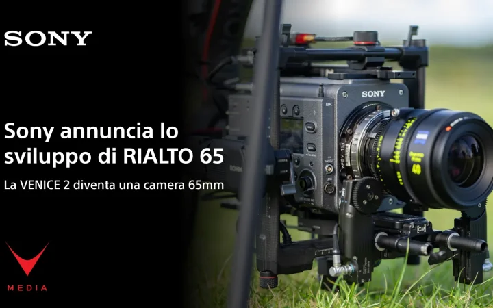 Sony RIALTO 65 sensor block montato su VENICE 2 per riprese in formato 65mm