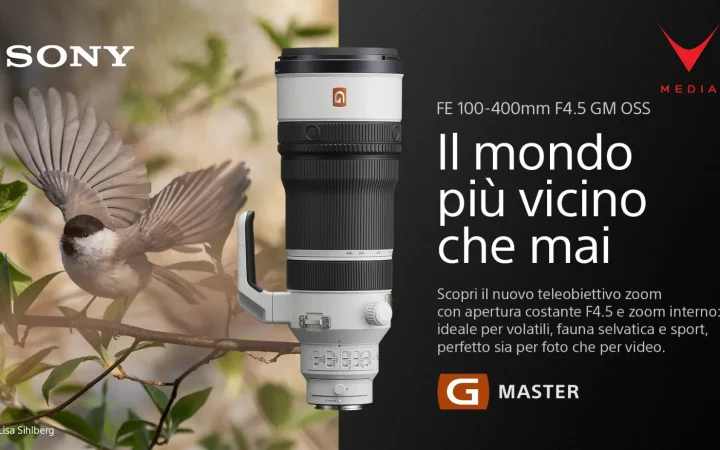 Sony sel100400mc obiettivo G Master su attacco E full-frame