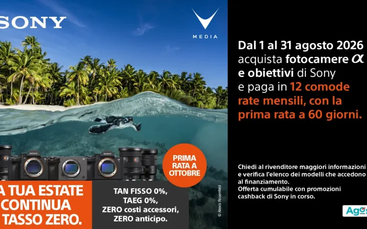 Sony tasso zero finanziamento Agos agosto 2026