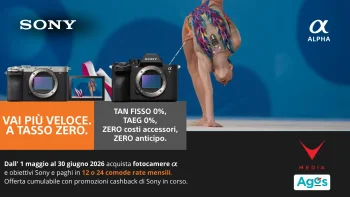 Sony tasso zero finanziamento Agos giugno 2026