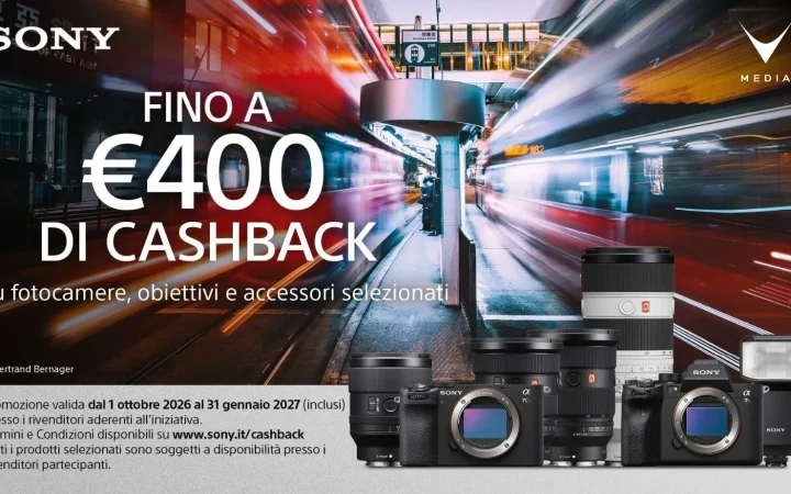 Fotocamere e obiettivi Sony Alpha protagonisti del Winter Cashback 2026