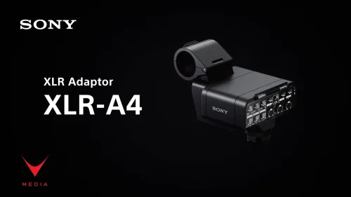 Adattatore XLR Sony XLR-A4 collegato a fotocamera alpha per registrazione 32 bit float