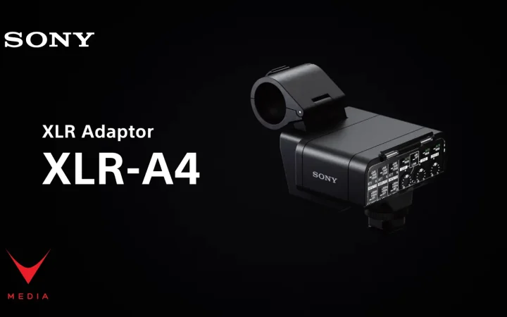 Adattatore XLR Sony XLR-A4 collegato a fotocamera alpha per registrazione 32 bit float